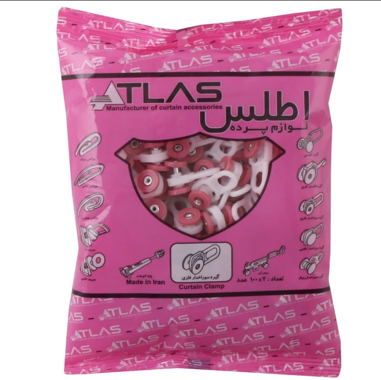 گیره پرده اطلس مدل pj20 بسته 100 عددی